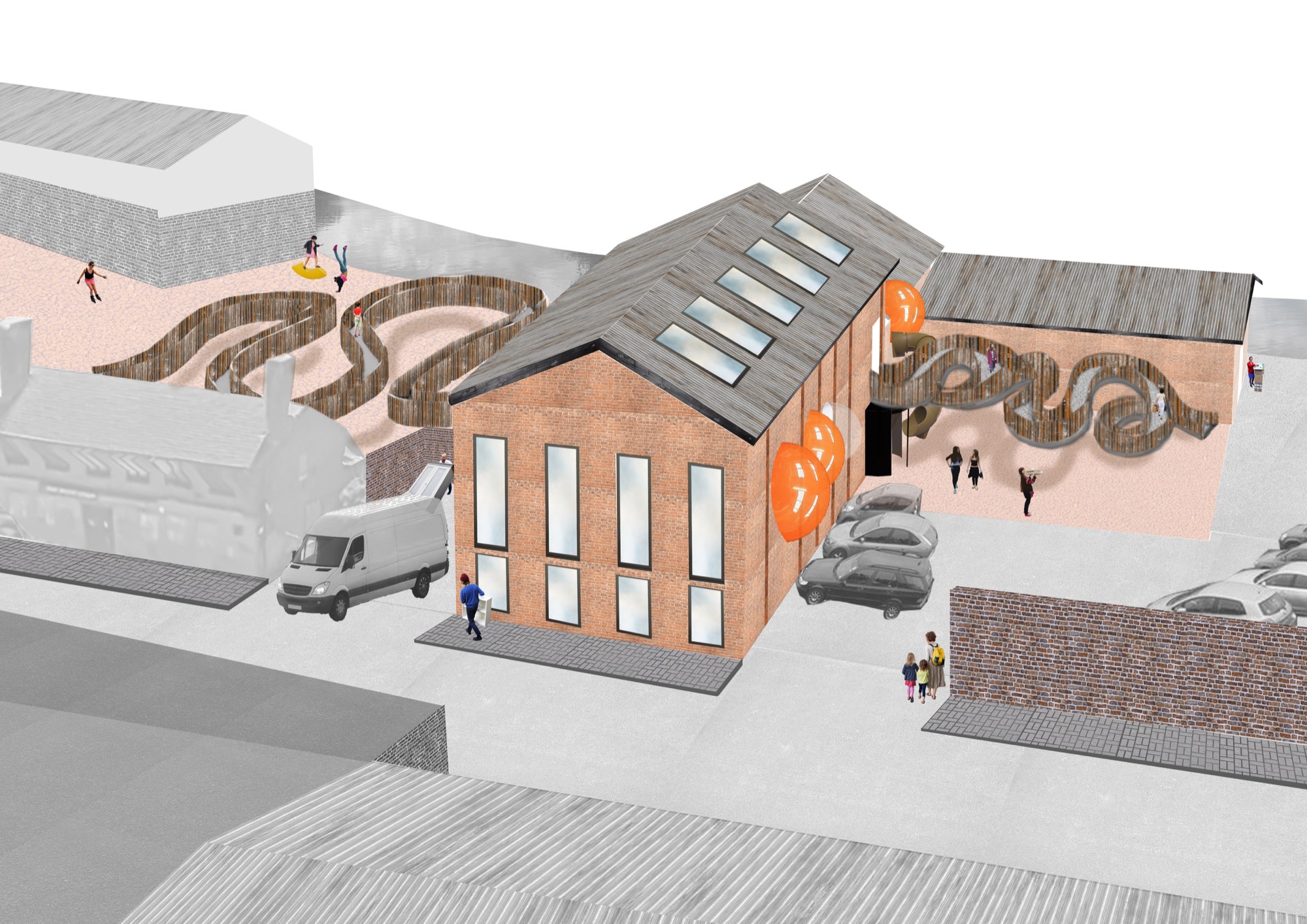 Canalside Workshop exterior render